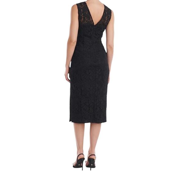 JS Collection dress Theodora Midi sleeveless sheath black size 2 - Picture 8 of 8